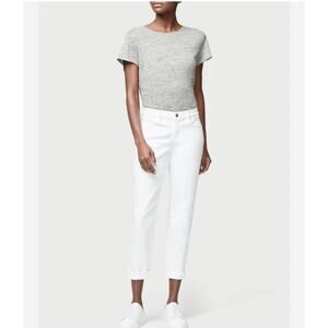 Frame Le Garcon White Straight Leg Ankle Length Jeans